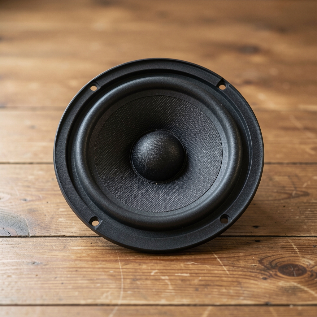 Kompakt Bluetooth hoparlör ahşap zemin üzerinde