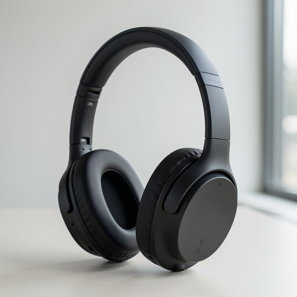 Sony WH-1000XM5 siyah gürültü engelleyici kulaklık, katlanır tasarım